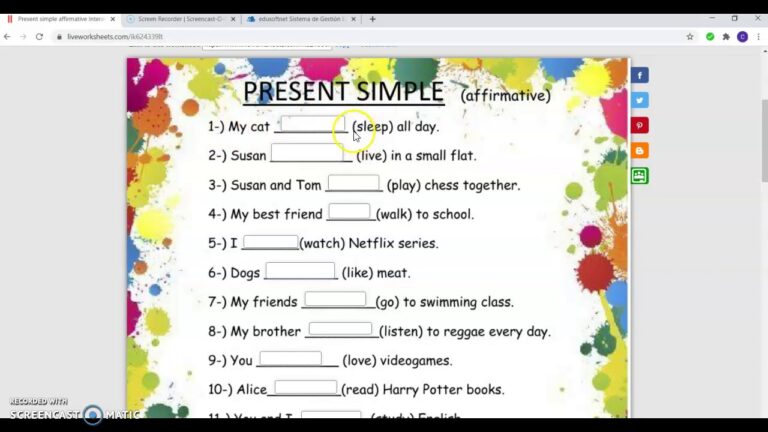Descubre los mejores ejercicios para practicar el Present Simple en Liveworksheets
